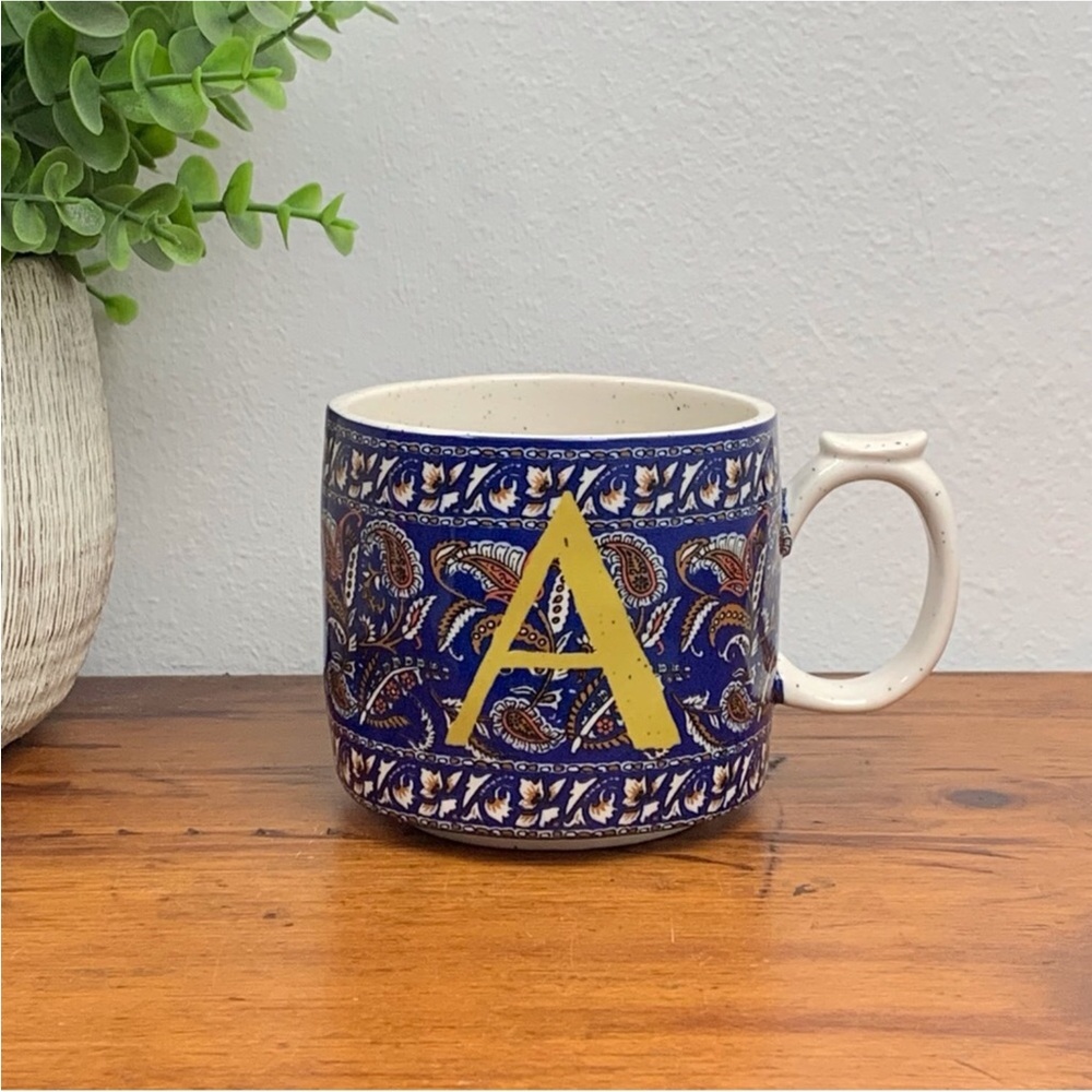 Anthropology | Blockprint Letter A Mug